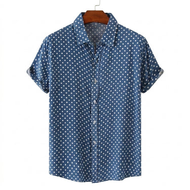 Men's Short-Sleeve Polka Dot Button-Front Shirt | imported-image-1