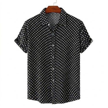 Men's Short-Sleeve Polka Dot Button-Front Shirt | imported-image-3