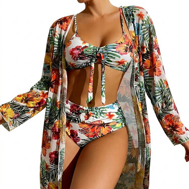 Women’s Three-Piece Floral Print Bikini Set with Long-Sleeved Robe | imported-image-3