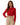 Blouse Women Long Sleeve Lace Up Closure Structured Fit Red