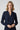 Blouse Women Long Sleeve V Neck Wrap Design Closure Dark blue