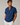 Men’s Band Collar Short Sleeve Popover Shirt with Rolled Cuffs Navy Blue