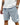 Men's Drawstring Shorts with Side Pockets and Leg Patch Light Blue