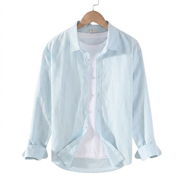 Men’s Long Sleeve Button Down Linen Shirt-Shirts for men-CaldwellVoss