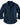 Men's Long Sleeve Point Collar Button-Front Shirt with Curved Hem Navy Blue