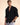 Men's Long-Sleeved Button-Down Linen Shirt with Spread Collar Black
