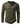 Men's Long-Sleeved Slub Texture Henley Shirt with Curved Hem Olive Green