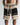 Men's Open Work Striped Drawstring Shorts Black