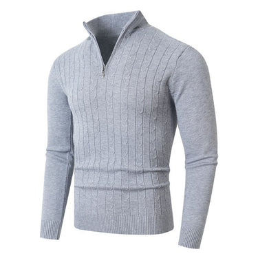 Men’s Quarter-Zip Cable Knit Sweater-sweaters for men-CaldwellVoss