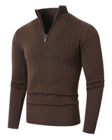 Men’s Quarter-Zip Cable Knit Sweater-sweaters for men-CaldwellVoss