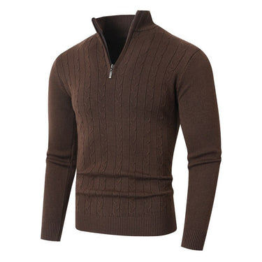 Men’s Quarter-Zip Cable Knit Sweater-sweaters for men-CaldwellVoss