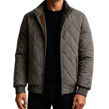 Men’s Quilted Bomber Jacket with Stand Collar-Jackets for men-CaldwellVoss