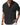 Men's Short Sleeve Band Collar Henley Shirt with Chest Pocket Black