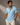 Men's Short Sleeve Button Shirt with Vertical Ribbed Texture and Chest Pocket Light Blue