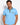 Men's Short Sleeve Polo Shirt with Patterned Trim Blue