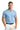 Men's Short Sleeve Split Collar Shirt Light Blue