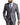 Men's Slim Fit Three-Piece Suit with Notched Lapels and Flap Pockets Dark Grey