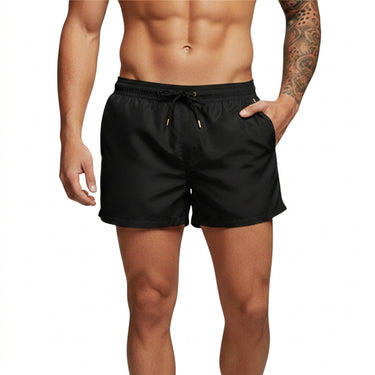 Men's Swim Shorts with Elastic Waistband and Drawstring Black