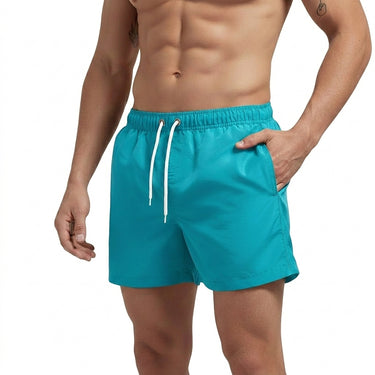 Men's Swim Shorts with Elastic Waistband and Drawstring Sky Blue