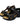 Men's Triple Strap Sandals with Lugged Outsole and Patterned Footbed Black