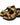 Men's Triple Strap Sandals with Lugged Outsole and Patterned Footbed Yellow