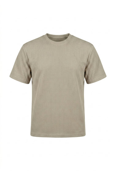 Men's Waffle Texture Crew Neck T-Shirt 1