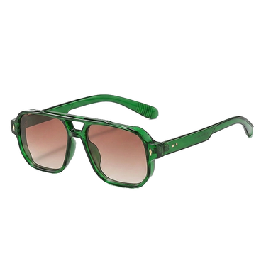 Unisex Double Bridge Aviator Sunglasses Green