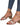 Women Sandals Strappy Block Heel Ankle Strap Closure Rose gold