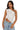 Women Top One Shoulder Asymmetrical Neckline Lace Design White