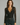 Women’s Blouse with V Neck and Lace Sleeves Black