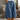 Women's Button Front Elastic Waist Knee Length Shorts Blue