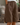Women's Button Front Elastic Waist Knee Length Shorts Brown