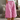 Women's Button Front Elastic Waist Knee Length Shorts Pink