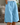 Women's Button Front Elastic Waist Knee Length Shorts Sky Blue