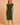 Women's Cap Sleeve Pleated Midi Dress Dark Green