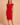 Women's Cap Sleeve Pleated Midi Dress Red