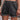 Women's Elastic Waist Drawstring Frayed Denim Shorts Dark Grey
