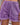 Women's Elastic Waist Drawstring Frayed Denim Shorts Purple