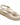 Women’s Flat Sandals with T-Strap and Metal Detail Beige