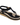 Women’s Flat Sandals with T-Strap and Metal Detail Black