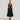 Womens Halter Neck Deep V Bodice Flared Midi Dress Black