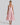 Womens Halter Neck Deep V Bodice Flared Midi Dress Pink