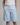 Women’s High Rise Knee Length Shorts with Slant Pockets Light Blue