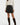 Women's High-Rise Mini Skirt with Front Zipper and Button Closure Black