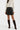 Women's High-Rise Mini Skirt with Front Zipper and Button Closure Black