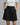 Womens High Waist Wide Leg Pleated Shorts with Double Button Closure Black