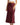 Women's High Waisted Ankle Length Flared Skirt Red