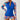 Womens Long Sleeve Front Zip Floral Rashguard Swimsuit Blue Wave