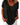 Women's Oversized V-Neck T-Shirt with Cuffed Short Sleeves Black
