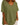 Women's Oversized V-Neck T-Shirt with Cuffed Short Sleeves Olive Green